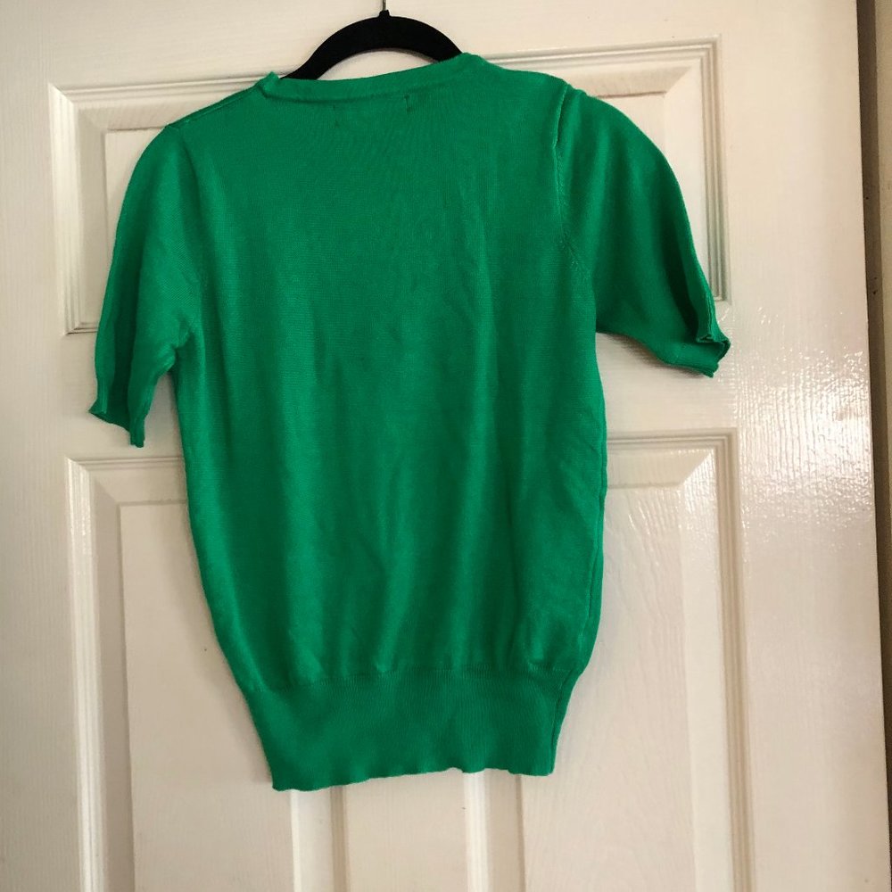 SOLD MAK Green Floral Pullover Small - Picture 4 of 4